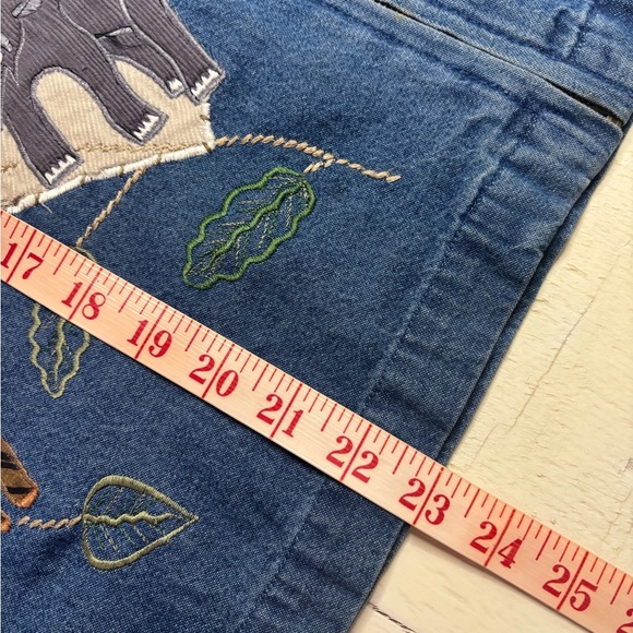 Vintage Dress Barn Appliqued Jungle Animals Denim Zip Jacket Size Small Zebra - Picture 5 of 7